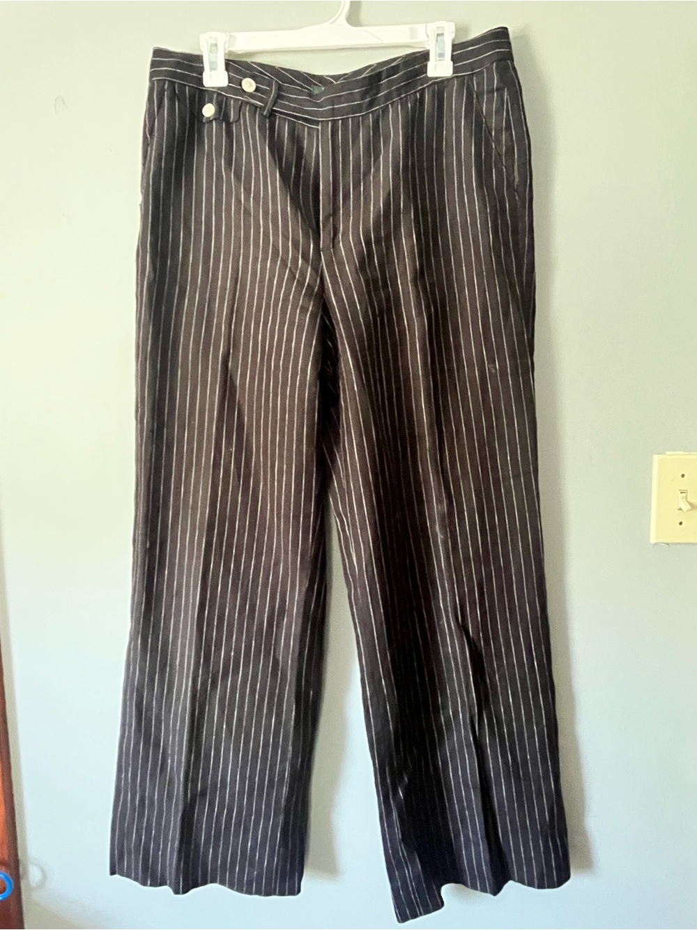 Ralph Lauren Black Pinstripe Dress Trousers